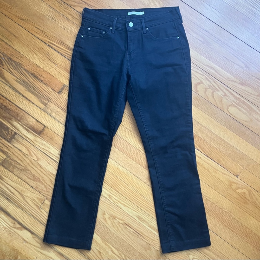 LEVI’S 505 Straight Leg Black Denim Mid Rise Jeans Size 27